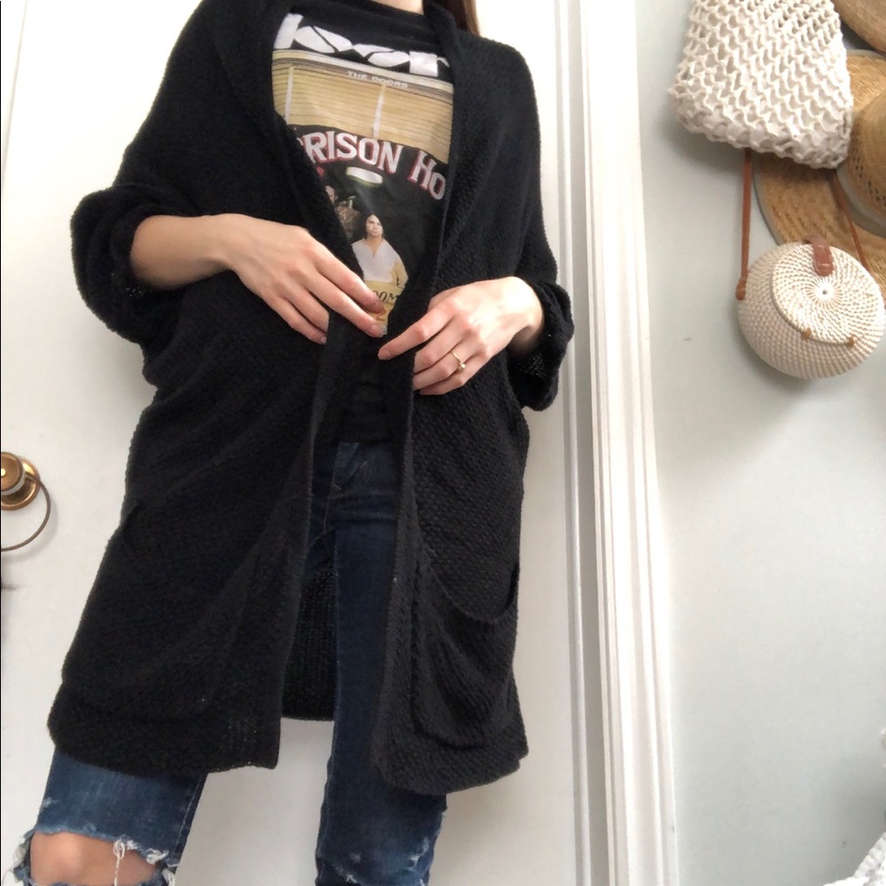 MAX STUDIO KNIT CARDIGAN BLACK SIZE M